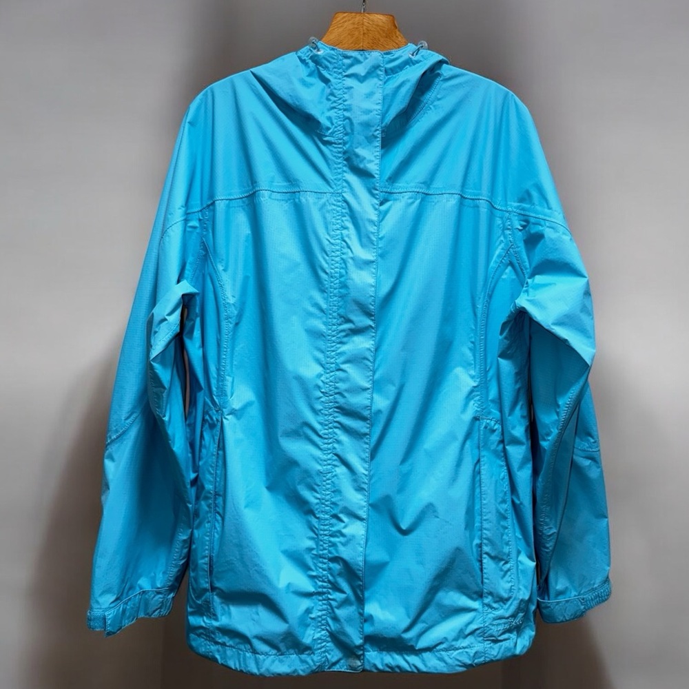 L.L.Bean Women’s Vintage Hooded Windbreaker Trail Rain Jacket in Blue size L